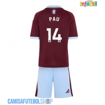 Camisa de time de futebol Aston Villa Pau Torres #14 Replicas 1º Equipamento Infantil 2026-27 Manga Curta (+ Calças curtas)